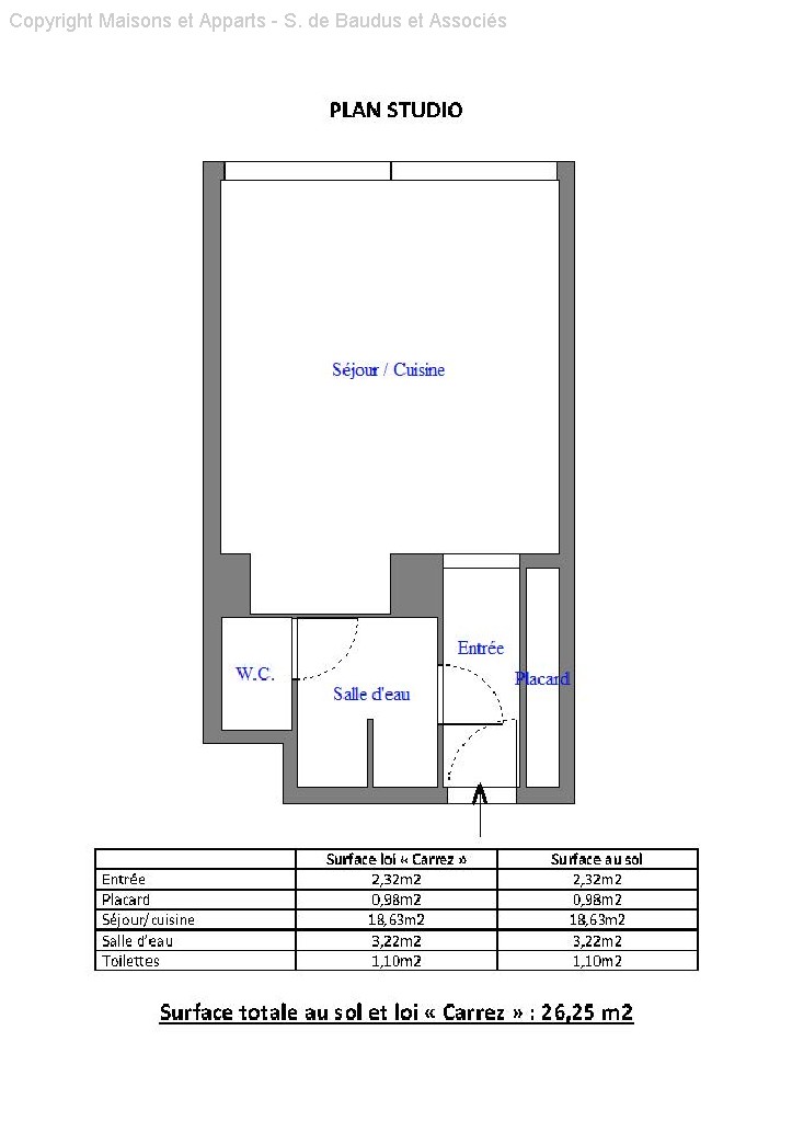 Appartement à vendre, PARIS, 26,25 m², 1 pièce